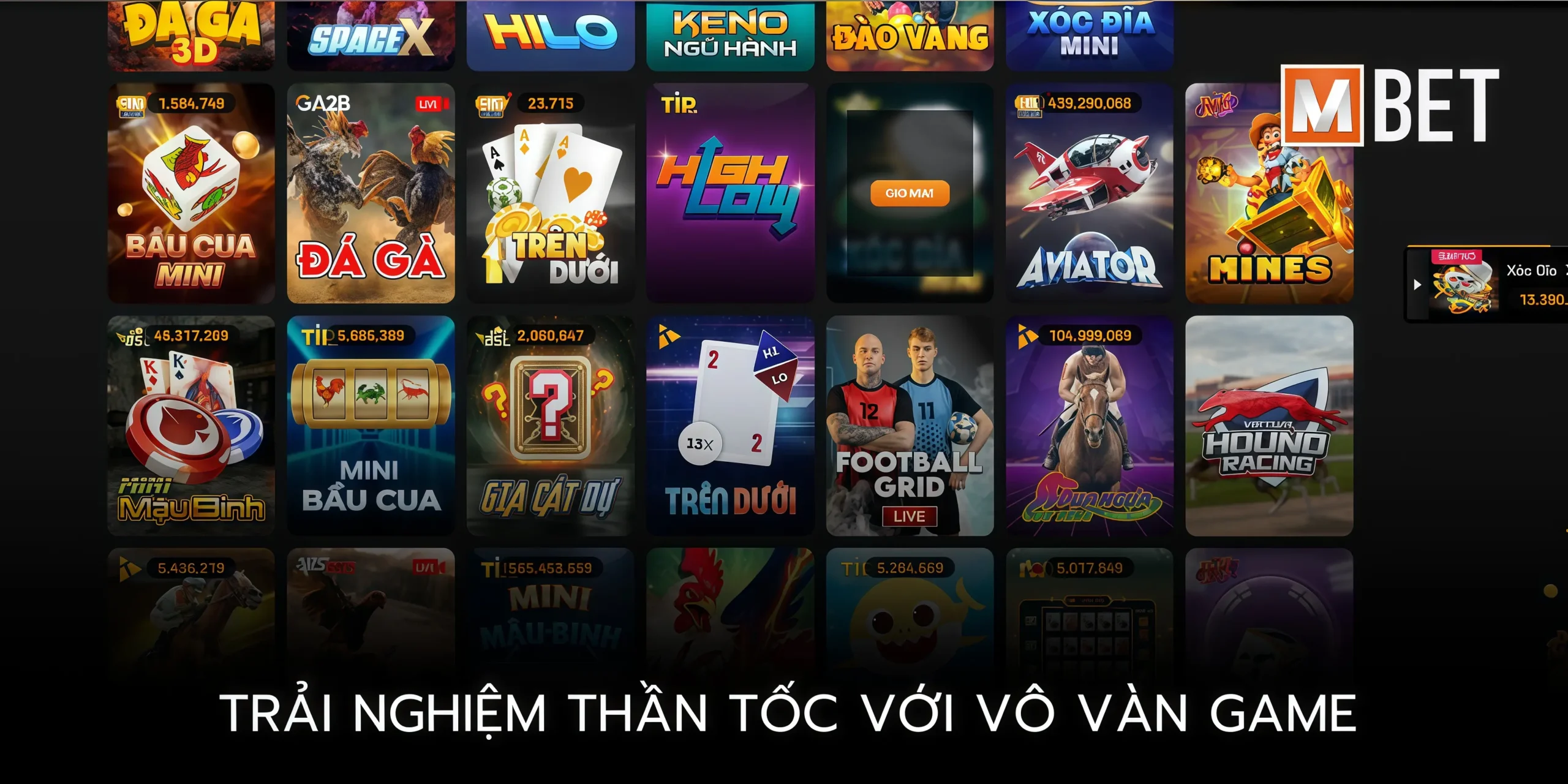 Trải nghiệm thần tốc với vô vàn game tại Mbet